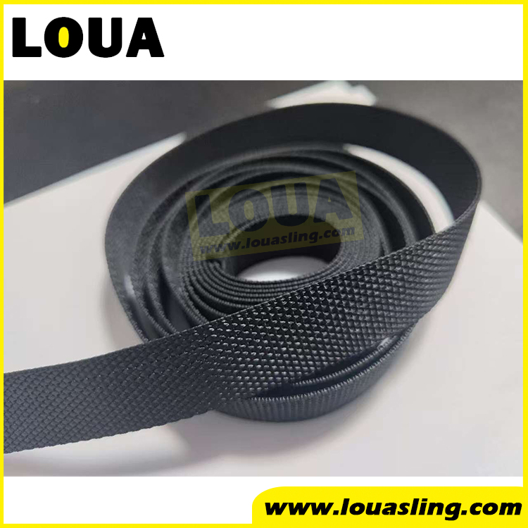 black polyester webbing strap diamond weaving pattern without dyeing color woven by original black 