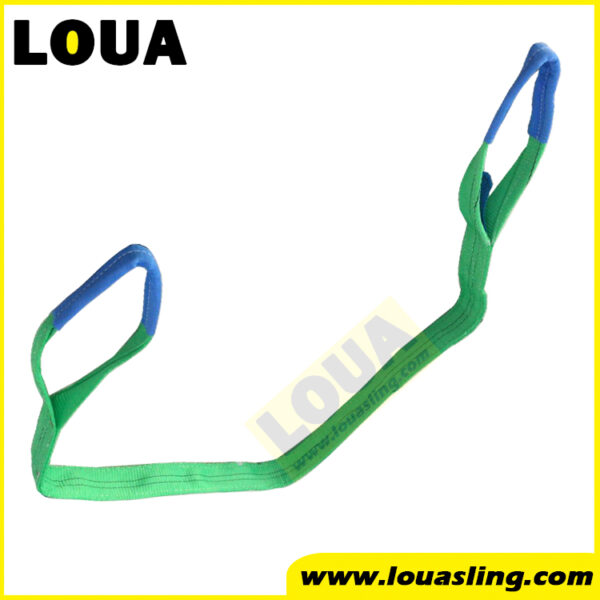 2 ply WLL 2ton-60mm webbing sling duplex GREEN EN STANDARD | eye eye polyester flat web sling China manufacturer supplier