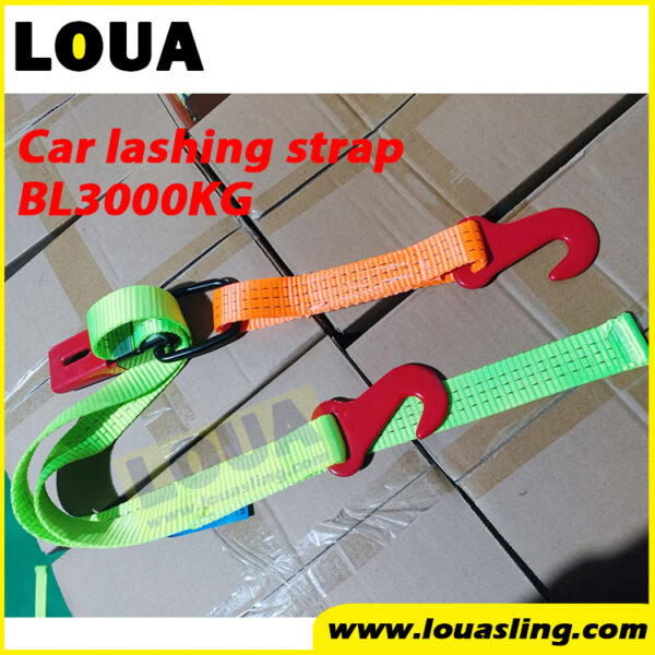 BL3000KG 3ton car lashing strap for RORO vessel |vehicle transportation ship lashing belt |auto shipping line car secure strap