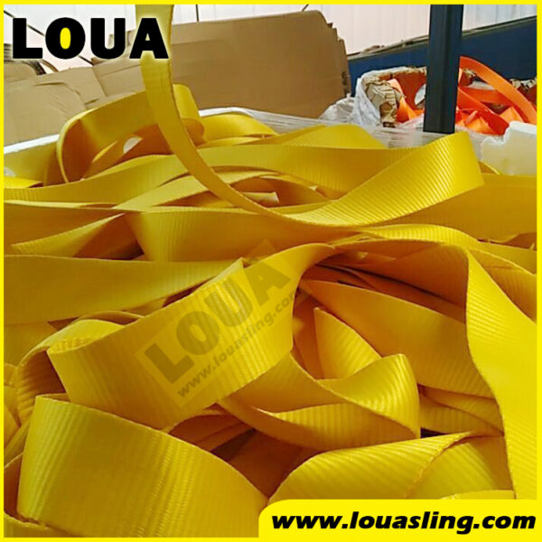 75mm width BL13ton flat webbing strap for South American standard ASME webbing sling | flat sling strap with logo printing