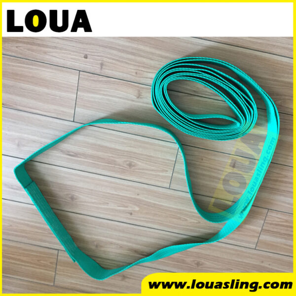 WLL 2ton-60mm Green Endless webbing sling synthetic 1ply EN STANDARD 7:1 steel pipe lifting strap | polyester flat web sling China manufacturer supplier