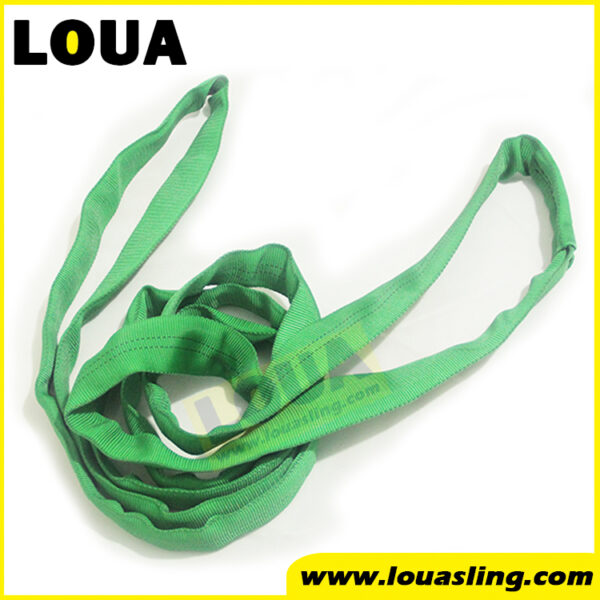 WLL 2ton polyester round sling GREEN EN STANDARD 7:1, 6:1 | China manufacturer supplier synthetic lifting belt