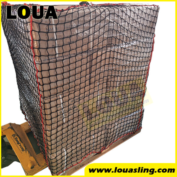 Reusable pallet containment warp netting | Pallet net for warehousing | pallet warping net with secure strap