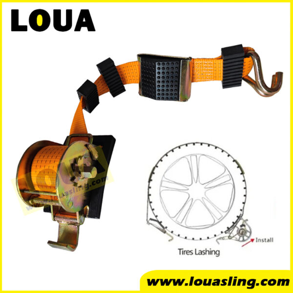 Autorack railcar freight securement | Railway vehicle carriers lashing winch strap | train railroad rack moto rail car transport lashing equipment China supplier